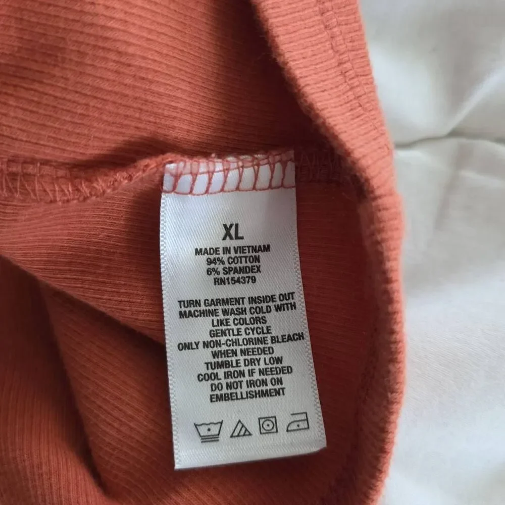 Aeropostale Women's Size XL Orange Ribbed Cowgirl Soft Cropped Baby Tee